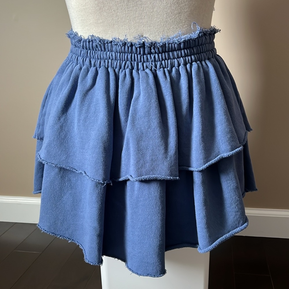 Aerie Blue Tiered cute cotton Skirt Sz XXS